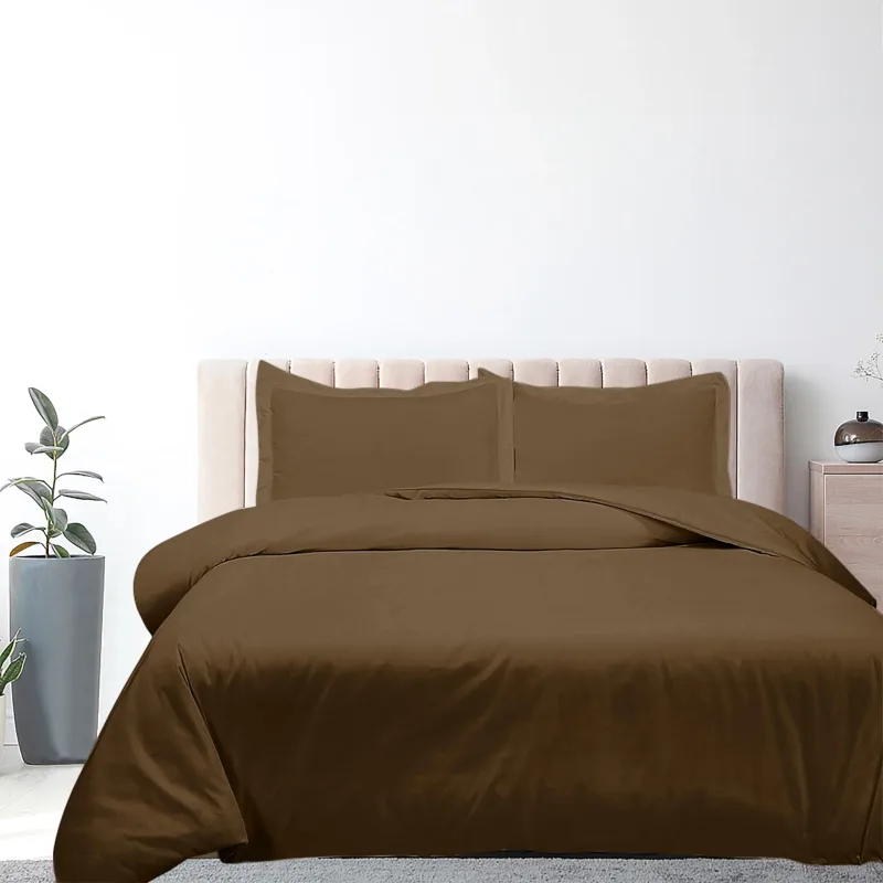 ROYALE LINENS White Duvet Cover - Duvet Cover Set - 3 Piece Double Brushed Duvet Covers with Zipper Closure, 1 Duvet Cover and 2 Pillow Shams