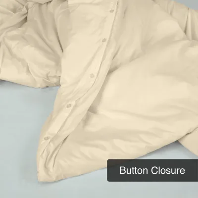 ROYALE Sand Duvet Cover  - Washed Duvet Cover Set, 3 Piece Double Brushed Duvet Covers with Button Closure - 1 Duvet Cover and 2 Pillow Shams - Comforter Cover