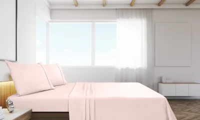Royale Linen 2 pakkauksen erä flat sheet -setti - ylälakana - pehmeä 1800 mikrokuitu - ryppyjä ja tahroja hylkivä - hotelliin, hierontapöydälle, sairaalaan, asuntolaan - flat sheet myydään erikseen (vaaleanpunainen)