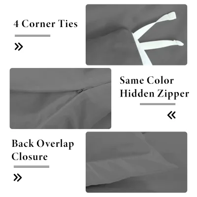 ROYALE LINENS White Duvet Cover - Duvet Cover Set - 3 Piece Double Brushed Duvet Covers with Zipper Closure, 1 Duvet Cover and 2 Pillow Shams