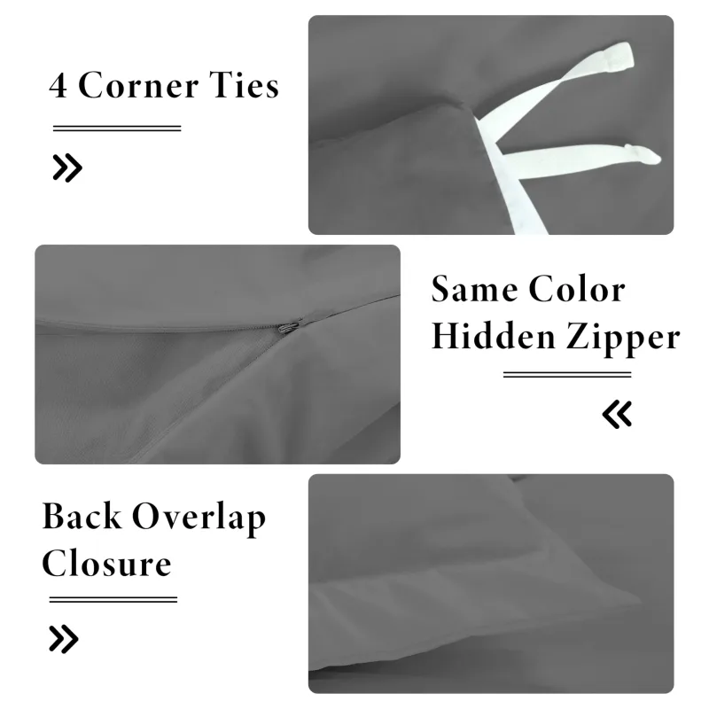 ROYALE LINENS White Duvet Cover - Duvet Cover Set - 3 Piece Double Brushed Duvet Covers with Zipper Closure, 1 Duvet Cover and 2 Pillow Shams