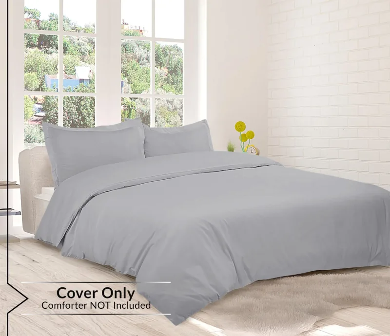 ROYALE LINENS White Duvet Cover - Duvet Cover Set - 3 Piece Double Brushed Duvet Covers with Zipper Closure, 1 Duvet Cover and 2 Pillow Shams