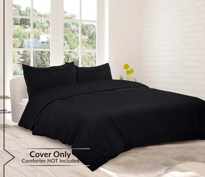 ROYALE LINENS White Duvet Cover - Duvet Cover Set - 3 Piece Double Brushed Duvet Covers with Zipper Closure, 1 Duvet Cover and 2 Pillow Shams