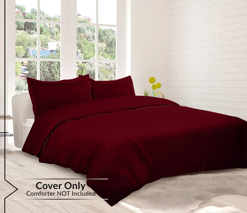 ROYALE LINENS White Duvet Cover - Duvet Cover Set - 3 Piece Double Brushed Duvet Covers with Zipper Closure, 1 Duvet Cover and 2 Pillow Shams