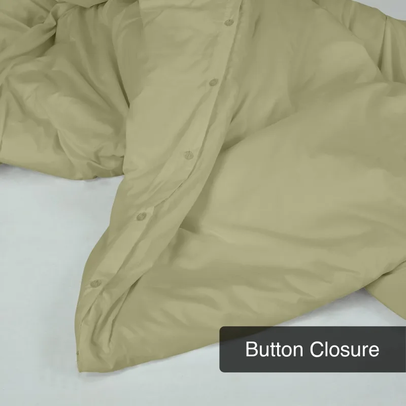 ROYALE Sage Green Duvet Cover - Washed Duvet Cover Set 3 Piece Double Brushed Duvet Covers with Button Closure - 1 Duvet Cover and 2 Pillow Shams - Comforter Cover