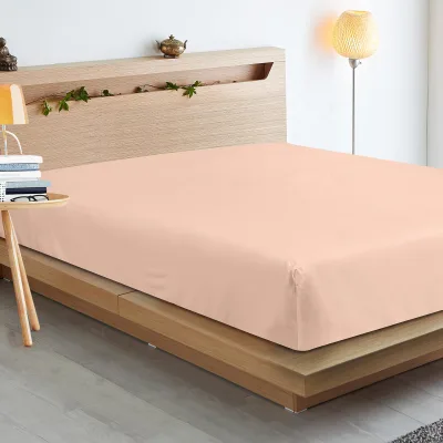ROYALE LINENS 300 Thread Count 100% Long Staple Combed Cotton Sheet Set - 4 Piece Bed Sheet 1 Fitted Sheet, 1 Flat Sheet, 2 Pillow Case - Breathable, Cool & Crisp Percale Sheet Set ( Pink)