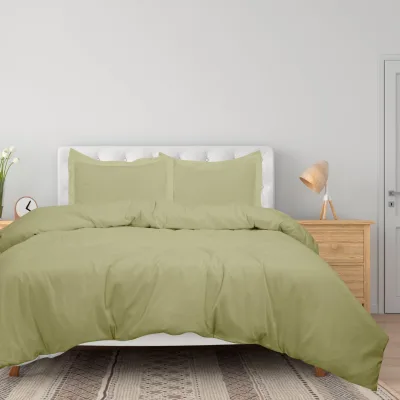 ROYALE LINENS White Duvet Cover - Duvet Cover Set - 3 Piece Double Brushed Duvet Covers with Zipper Closure, 1 Duvet Cover and 2 Pillow Shams