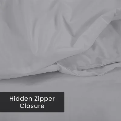 ROYALE LINENS White Duvet Cover - Duvet Cover Set - 3 Piece Double Brushed Duvet Covers with Zipper Closure, 1 Duvet Cover and 2 Pillow Shams