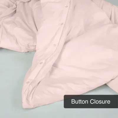 ROYALE Pink Duvet Cover  - Washed Duvet Cover Set, 3 Piece Double Brushed Duvet Covers with Button Closure - 1 Duvet Cover and 2 Pillow Shams - Comforter Cover