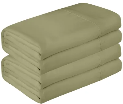 Royale Linen 2er-Pack Flat Sheet im Sparpack – Spannbettlaken-Oberlaken – Weiches 1800er-Mikrofaser – Knitter- & fleckenresistent – für Hotel, Massagetisch, Krankenhaus, Wohnheim – Flat Sheet separat erhältlich (Salbeigrün)