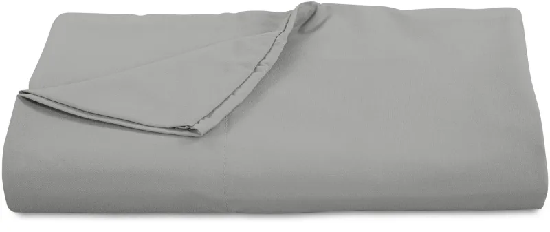 ROYALE LINENS 300 Thread Count 100% Long Staple Combed Cotton Flat Sheet - Super Soft - Top Sheet - Flat Sheet Sold Separately - Breathable, Cool & Crisp Percale Flat Sheet Only (Silver)