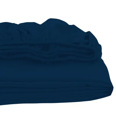 Royale Linens Fitted Sheet - Brushed Hotel Quality 1800 Ultra-Soft Wrinkle & Fade Resistant - Bottom Sheet - Deep Pocket Stretches Up to 16" - Fitted Sheet Only - Elastic Sheet (Navy)