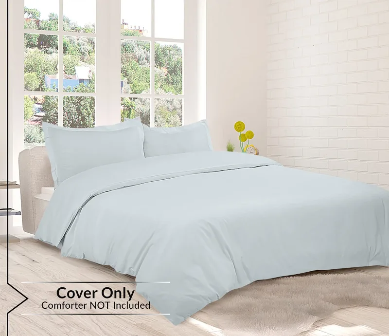 ROYALE LINENS White Duvet Cover - Duvet Cover Set - 3 Piece Double Brushed Duvet Covers with Zipper Closure, 1 Duvet Cover and 2 Pillow Shams