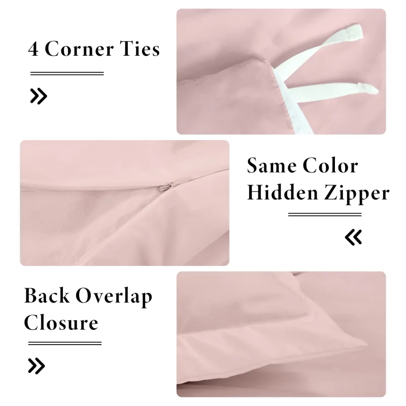 ROYALE LINENS White Duvet Cover - Duvet Cover Set - 3 Piece Double Brushed Duvet Covers with Zipper Closure, 1 Duvet Cover and 2 Pillow Shams