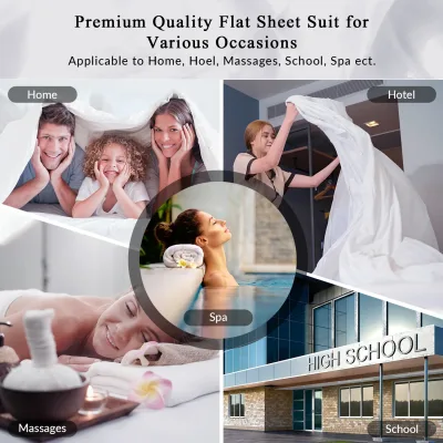 Royale Linens kun topplaken – børstet 1800 mikrofiber – ultrasoft og pustende – rynke- og flekkresistent – hotellkvalitet, selges separat – topplaken til seng – (hvit)