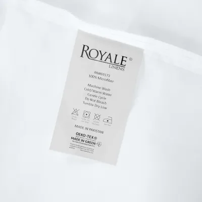 Royale Linens kun topplaken – børstet 1800 mikrofiber – ultrasoft og pustende – rynke- og flekkresistent – hotellkvalitet, selges separat – topplaken til seng – (hvit)