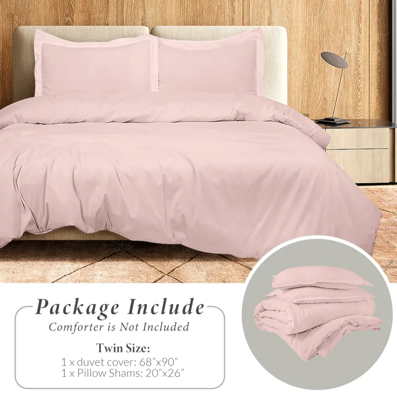 ROYALE LINENS White Duvet Cover - Duvet Cover Set - 3 Piece Double Brushed Duvet Covers with Zipper Closure, 1 Duvet Cover and 2 Pillow Shams