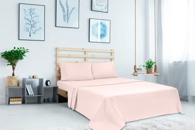 Royale Linen 2 pakkauksen erä flat sheet -setti - ylälakana - pehmeä 1800 mikrokuitu - ryppyjä ja tahroja hylkivä - hotelliin, hierontapöydälle, sairaalaan, asuntolaan - flat sheet myydään erikseen (vaaleanpunainen)