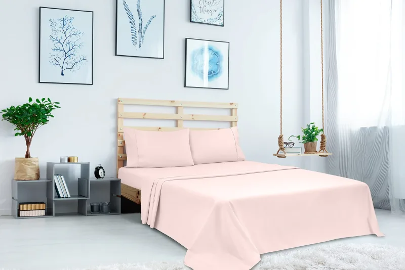 Royale Linen 2 pakkauksen erä flat sheet -setti - ylälakana - pehmeä 1800 mikrokuitu - ryppyjä ja tahroja hylkivä - hotelliin, hierontapöydälle, sairaalaan, asuntolaan - flat sheet myydään erikseen (vaaleanpunainen)