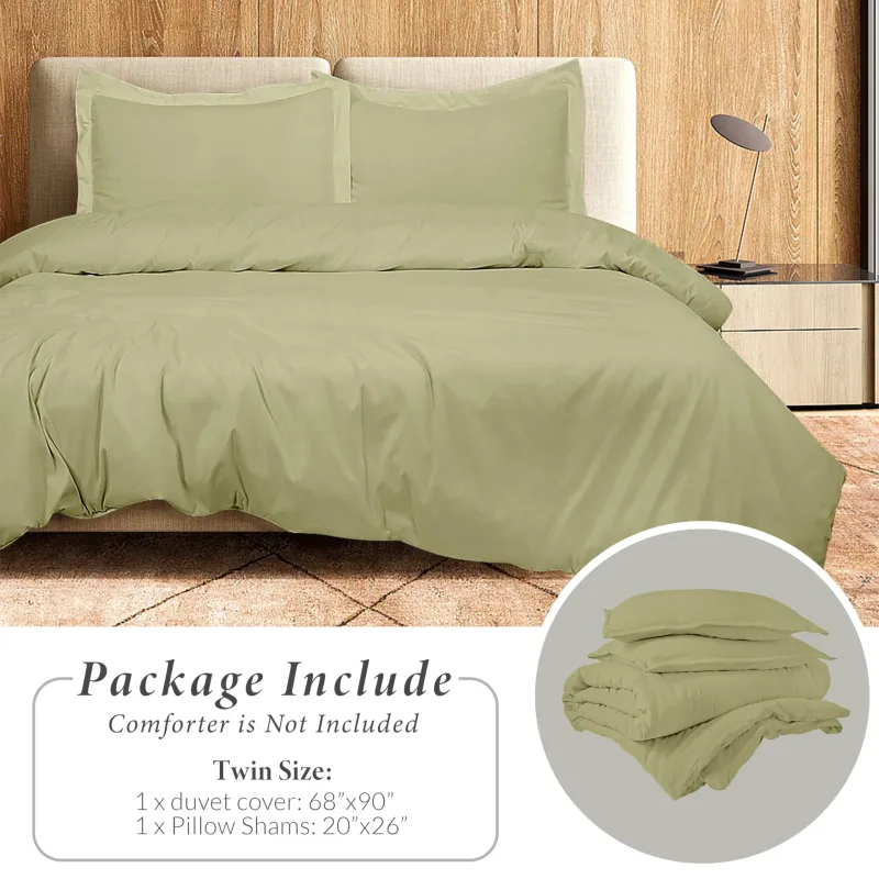 ROYALE LINENS White Duvet Cover - Duvet Cover Set - 3 Piece Double Brushed Duvet Covers with Zipper Closure, 1 Duvet Cover and 2 Pillow Shams