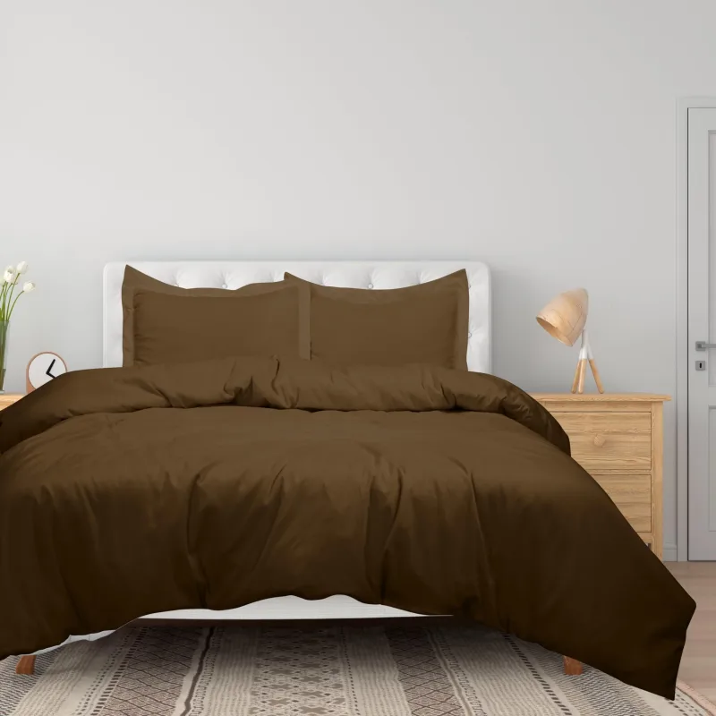 ROYALE LINENS White Duvet Cover - Duvet Cover Set - 3 Piece Double Brushed Duvet Covers with Zipper Closure, 1 Duvet Cover and 2 Pillow Shams