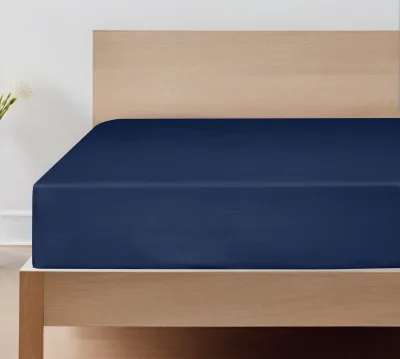 Royale Linens 100% Organic Cotton Percale Weave Super Soft Deep Pocket Bottom Sheets Elastic Sheet Fitted Sheets Only