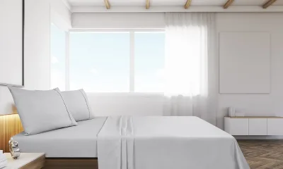 Royale Linen 2-pakning stort lagen - top lagen - blød 1800 mikrofiber - krøl- og pletresistent - til hotel, massagebord, hospital, kollegium - stort lagen sælges separat (sølv)