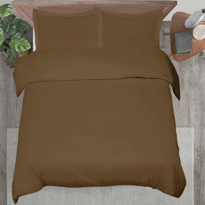 ROYALE LINENS White Duvet Cover - Duvet Cover Set - 3 Piece Double Brushed Duvet Covers with Zipper Closure, 1 Duvet Cover and 2 Pillow Shams