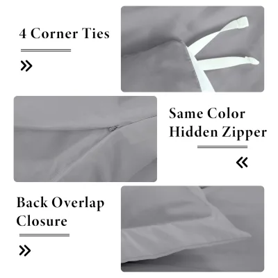 ROYALE LINENS White Duvet Cover - Duvet Cover Set - 3 Piece Double Brushed Duvet Covers with Zipper Closure, 1 Duvet Cover and 2 Pillow Shams