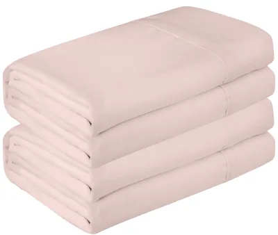 Royale Linen 2 pakkauksen erä flat sheet -setti - ylälakana - pehmeä 1800 mikrokuitu - ryppyjä ja tahroja hylkivä - hotelliin, hierontapöydälle, sairaalaan, asuntolaan - flat sheet myydään erikseen (vaaleanpunainen)
